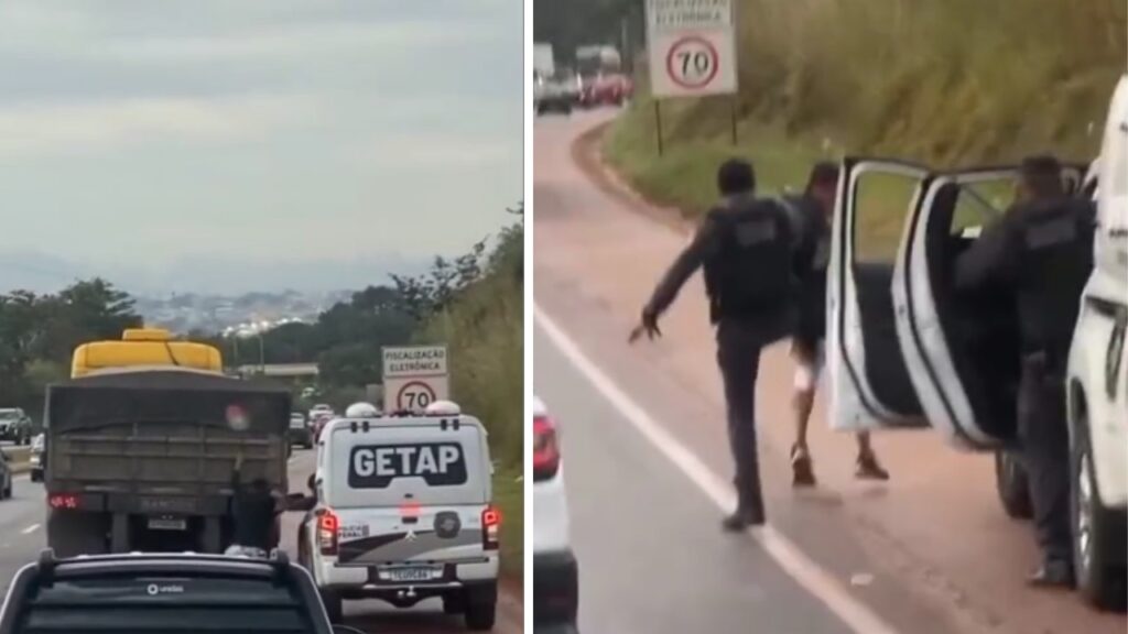 engano por policial civil durante briga de trânsito em BH Homem pegando carona e