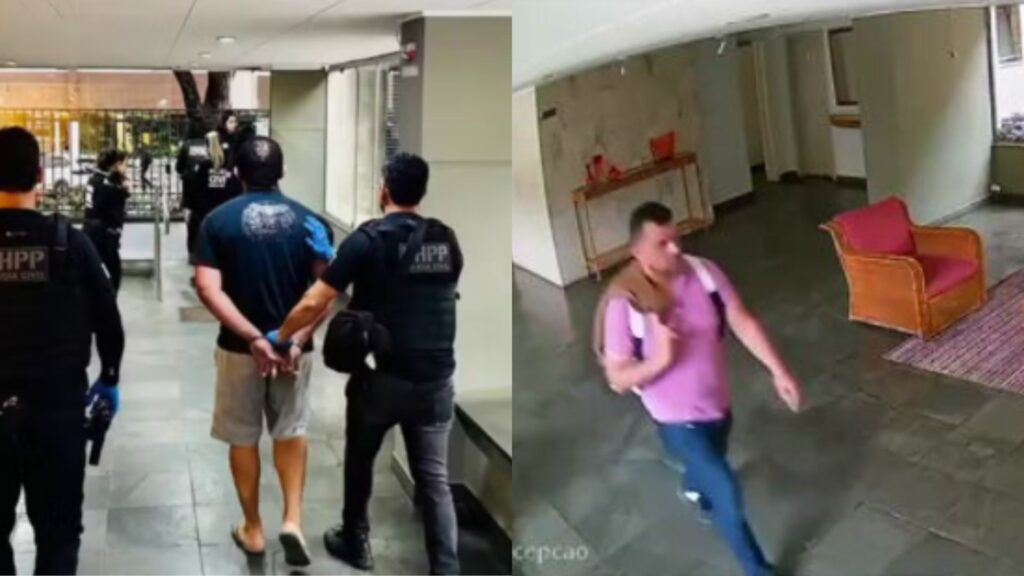 quando foi flagrado por câmeras de segurança PCMG/Divulgação