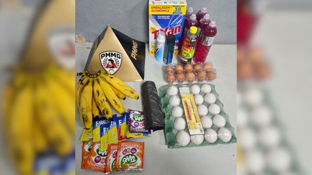 Produtos estavam no veículo de entrega do estabelecimento Polícia Militar/Divulgação