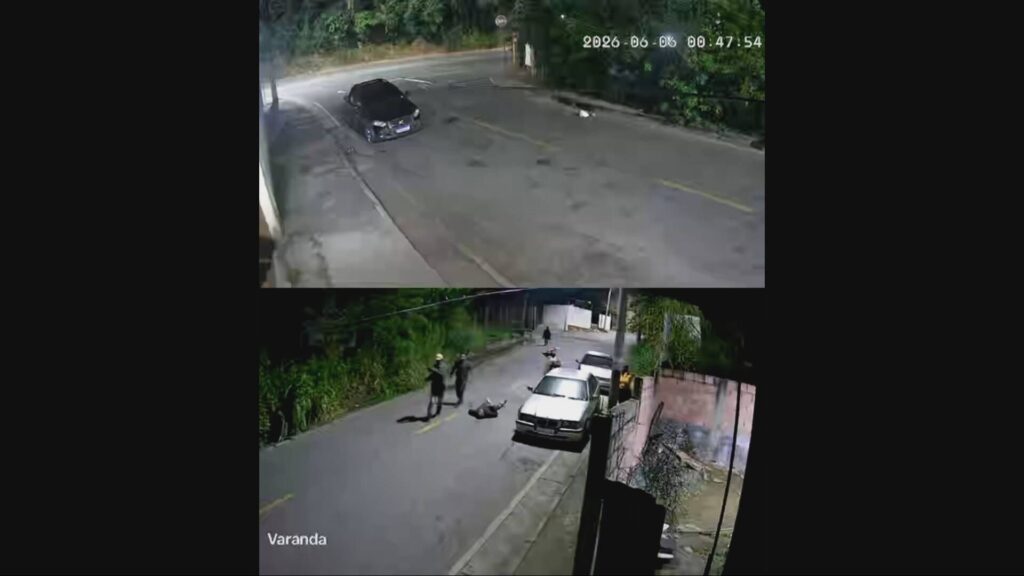 câmeras de segurança (veja vídeo acima) e terminou com a prisão em flagrante do