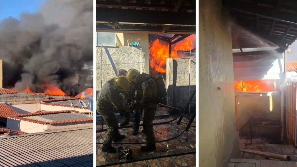 Imagens feita por vizinhos próximos ao local Corpo de Bombeiros/Reprodução