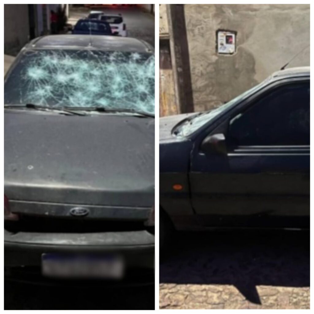 Mulher danificou carro do ex com uma ferramenta Montagem/g1