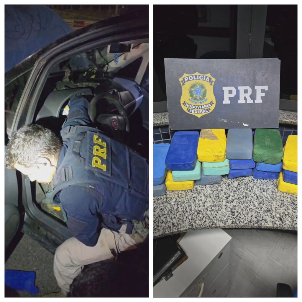 tráfico de drogas após a Polícia Rodoviária Federal (PRF) apreender 17,6 quilos