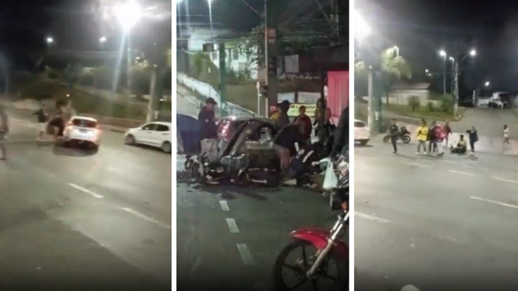Pedestres filmaram momento após o motorista atingir seis pessoas na Grande BH TV Globo/Reprodução