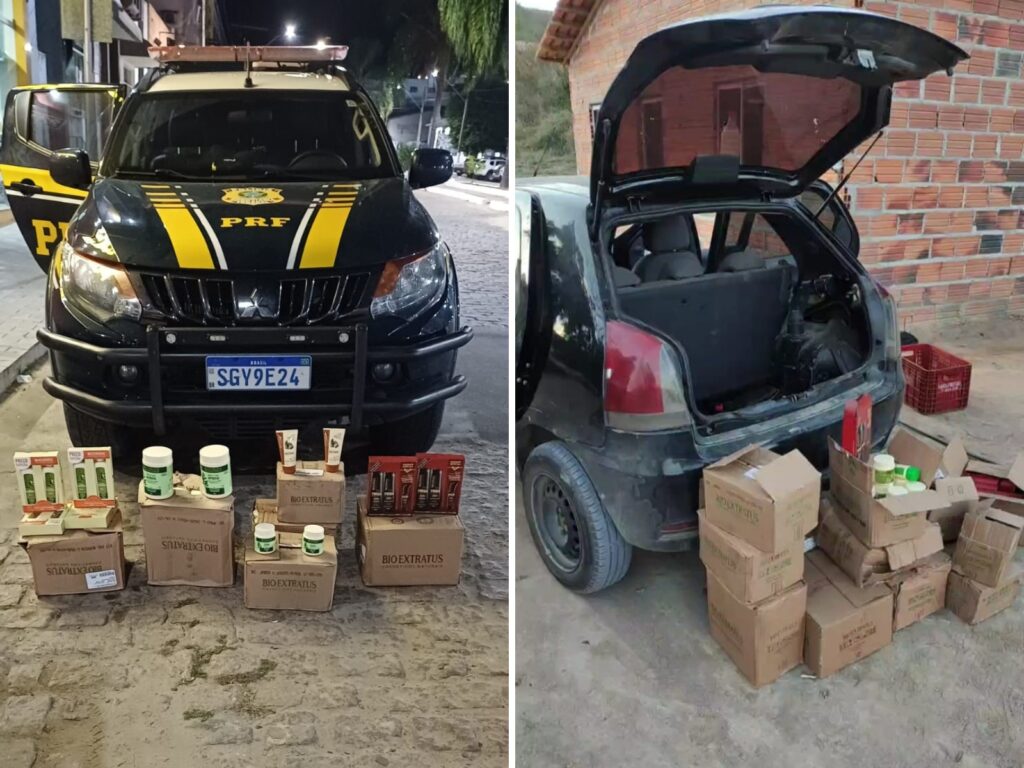 transportar parte de uma carga de cosméticos roubada, durante uma fiscalização n