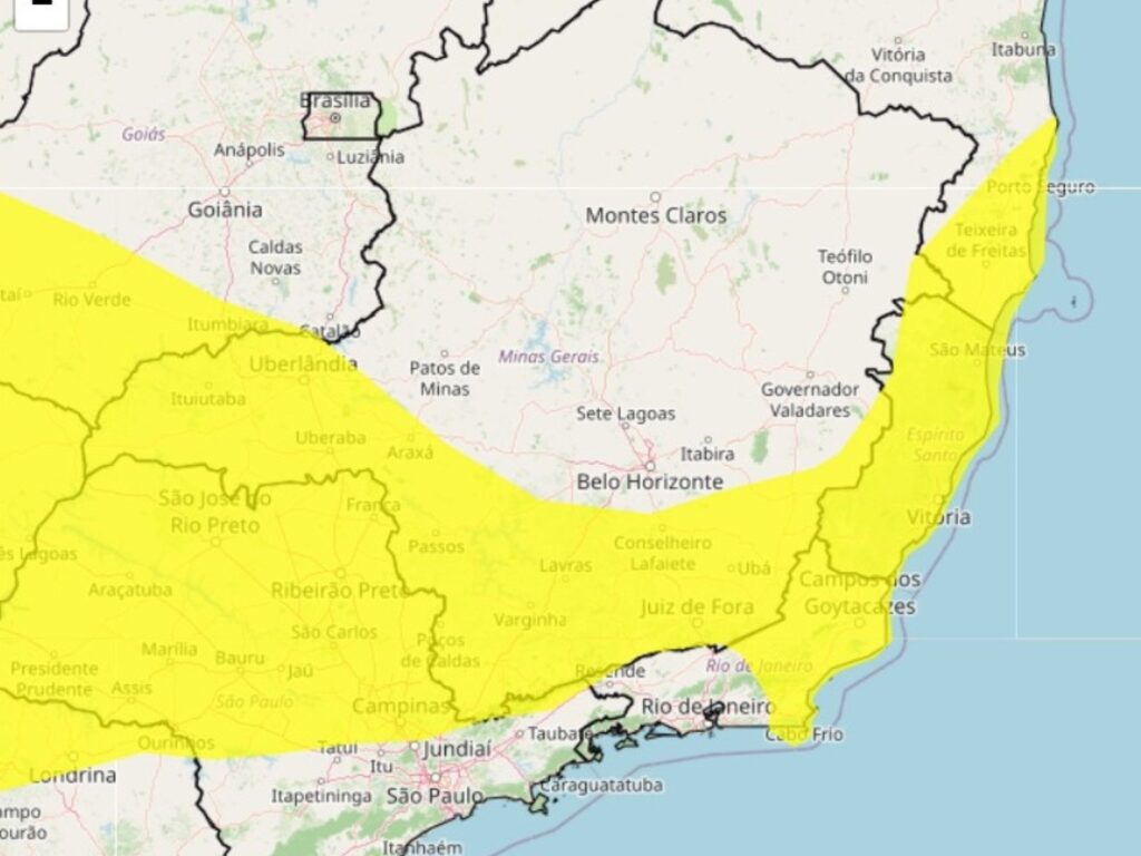 21 Cidades do Leste de Minas em alerta de vendaval do INMET