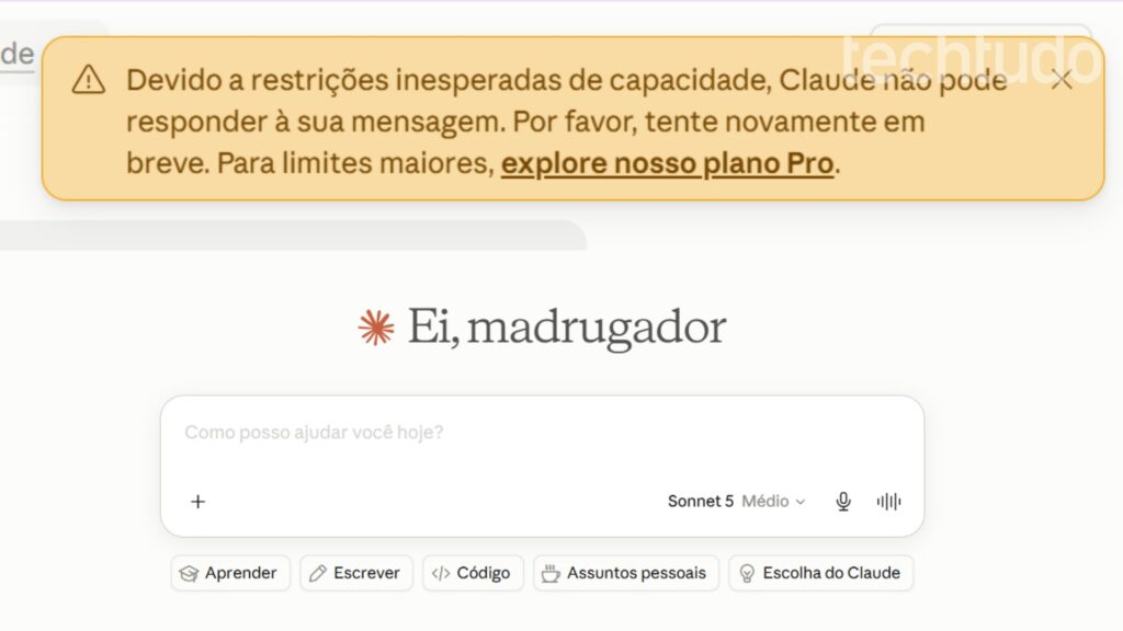 Chatbot Claude e serviços da Anthropic enfrentam instabilidade global nesta quarta-feira (5