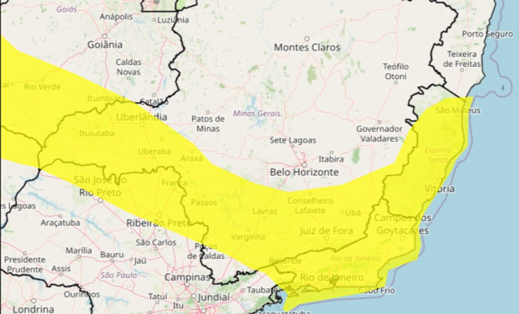 Ciclone extratropical coloca 389 cidades de Minas Gerais em alerta para vendavais