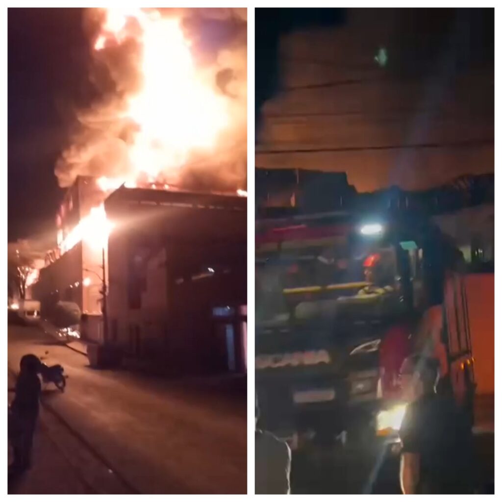 Incêndio em galpão de fábrica na Região do Barreiro leva Defesa Civil a isolar imóveis em BH