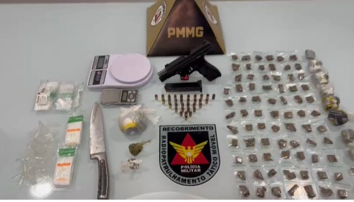 Ação policial em Governador Valadares resulta na apreensão de arma e entorpecentes