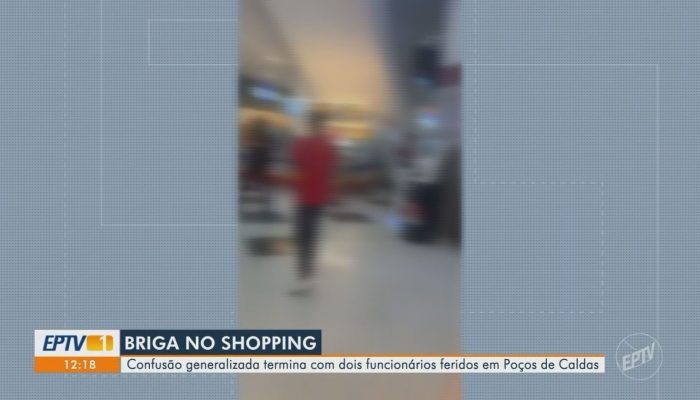 Confusão generalizada em shopping de Poços de Caldas deixa dois funcionários feridos