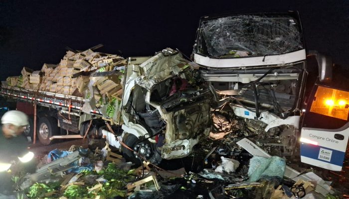Dois motoristas morrem e feridos em colisão de ônibus e caminhão na Br-116, MG