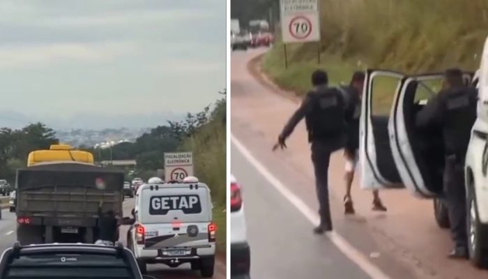 engano por policial civil durante briga de trânsito em BH Homem pegando carona e