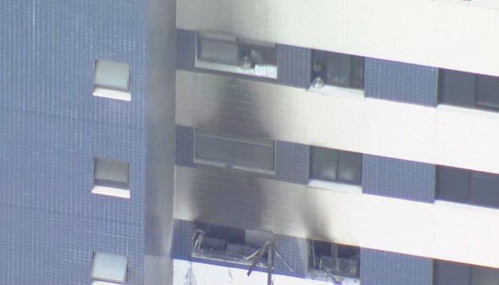 Globocop flagrou como ficou o prédio após o incêndio Reprodução/TV Globo