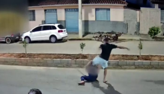 câmeras de segurança, em Muzambinho (MG). O caso aconteceu no início da noite de