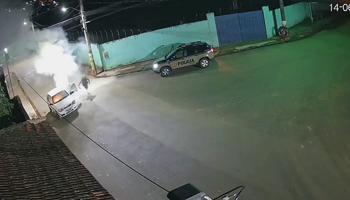 engano ao tentar atingir veículo de ex em Silvianópolis, MG Imagens de câmeras d