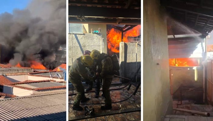 Imagens feita por vizinhos próximos ao local Corpo de Bombeiros/Reprodução