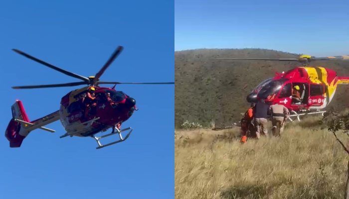 Idoso passa mal durante trilha e é resgatado de helicóptero por bombeiros na Grande BH CBMMG/Divulgação
