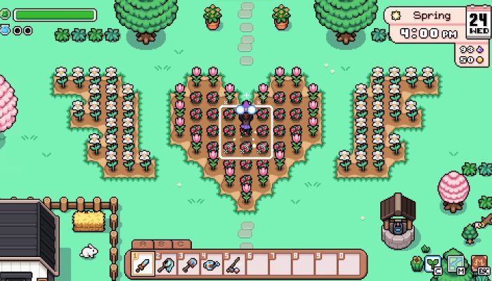 Um dos destaques de Fields of Mistria é a possibilidade de usar feitiços para ajudar na colheita — Foto: Divulgação/NPC Studio