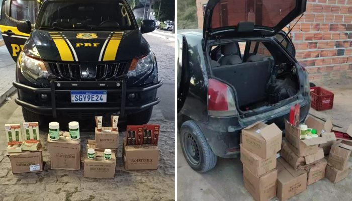 transportar parte de uma carga de cosméticos roubada, durante uma fiscalização n