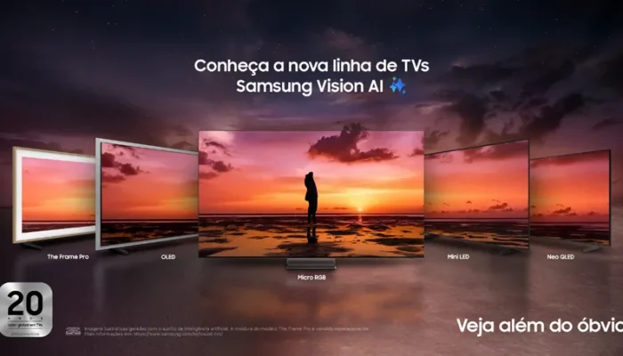 Samsung lança linha Vision AI de Tvs premium no Brasil com inovações e preços variados